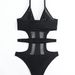 Aria Basics Trendy Sexy European And American Cross-border Bikini, Popular On , Black Mesh Patchwork Backless Swimsuit For_ecoleips.com