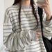 Striped Sweatshirt Women, Korean French Style, 2025 New Thin Women's Clothing, Loose Fit, Suitable For Spring, Autumn,_ecoleips.com