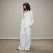 Women's Clothing White Linen Suit Lazy And Comfortable Laoqian 100 Linen Sunscreen Long Sleeved Shirt/casual Pants Set_ecoleips.com