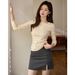 2025 #Selection Of Premium Products # Micro Rolled Edge Age Reducing Polka Dot T-Shirt For Women's Long Sleeved 2025 Autumn_ecoleips.com
