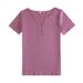 New Loose Large Size Women's V-Neck T-Shirt Top Short Sleeve T-Shirt Women's Blended Cotton_ecoleips.com