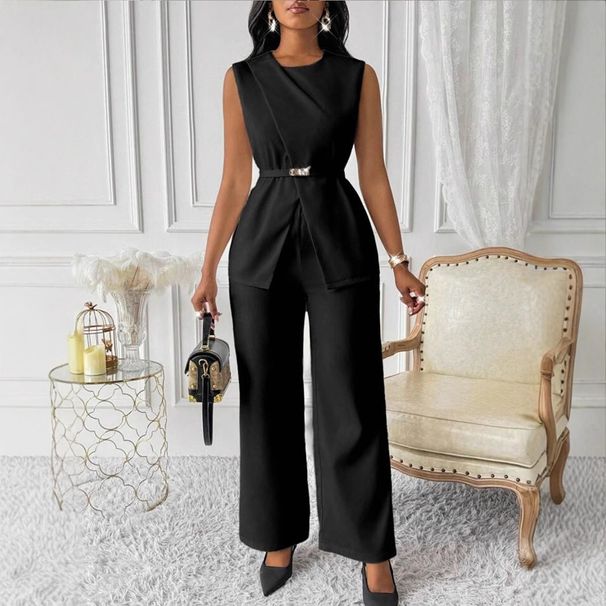95% Polyester Elegant Lounge Wear (White/Black/Red/Navy/Orange, S-XL) | Breathable & Chic Two-Piece Outfit"_ecoleips.com