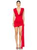 Absobe Sexy Deep V-Neck Ruched Mini Dress Women's White Sleeveless High Waist Ribbon Dresses Summer Slim Elegant Party Clubwear_ecoleips.com