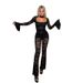 Women's Lace Jumpsuit – Flared Sleeve & Deep V-Neck Romper | Elegant Winter One-Piece With Flowy Silhouette_ecoleips.com