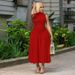 Women's Clothing Elegant Slim Waist Long Dress Stand Collar Pleated Patchwork Style Summer Women's Evening Gown_ecoleips.com
