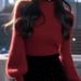 girl Red Half Turtleneck For Women, Autumn Winter Soft And Cozy Lazy Style Inner Wear Top, Zodiac Christmas New Year Knitted_ecoleips.com