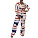 Women's Clothing Irregular Printed Long-Sleeved Shirt Two-Piece Set_ecoleips.com