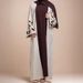 Elegant Embroidered Abaya Dress for Women Long Sleeve Maxi Modest Muslim Dress White Sizes S to XL_ecoleips.com