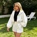 2026 Foreign Trade European American Cross-Border Independent Website Women's Hooded Sweatshirt And Shorts Two-Piece_ecoleips.com