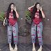 Women's Clothing Retro Fashion Two Piece Set Summer New Letter Print Short Sleeved Top With Wide Leg Pants Silk-Like Material Casual_ecoleips.com