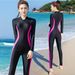 Aria Basics Factory Stock Women's New One-piece Diving Suit, Long-seved, Sun-protective, Slimming, Long-pants Swimsuit, Sporty_ecoleips.com