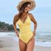 Women's Clothing New Style Solid Color Accessories One Piece Swimsuit Bean Swimsuit Beautiful Back One Piece Swimsuit Female_ecoleips.com