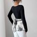 European And American Cross-border 2026 Spring New Style Square-neck Tie Slim-fit Niche Design Floral Hem Versatile Top_ecoleips.com