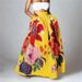 Women's Clothing Women's Skirt Floral Loose High Waist Holiday Big Swing Pocket Skirt Female_ecoleips.com