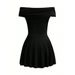 Women's Clothing Women's Pure And Delicate Style One-Shoulder High Waist Short Skirt Dress Summer Style Collarbone Revealing_ecoleips.com