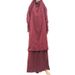 Dubai Trendy Style Nida Two-Piece Set Solid Color Hooded Cuffed Robe Dress_ecoleips.com