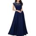 Women's Clothing Chiffon Dress New Fashion Dress Temperament Elegant Lace Long Skirt_ecoleips.com