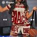Women's Mesh Lounge Set Summer Short Sleeve T-Shirt Shorts Two Piece Outfit Letter Print Casual Comfort_ecoleips.com