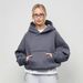 Women's Casual Solid Color Hoodie Waist Long Sleeve Short Top Pullover Pocket Sweater_ecoleips.com
