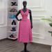 Women's Elegant V-Neck Printed Top And Skirt Set Sleeveless Tie Waist Spring Summer Thin Polyester_ecoleips.com