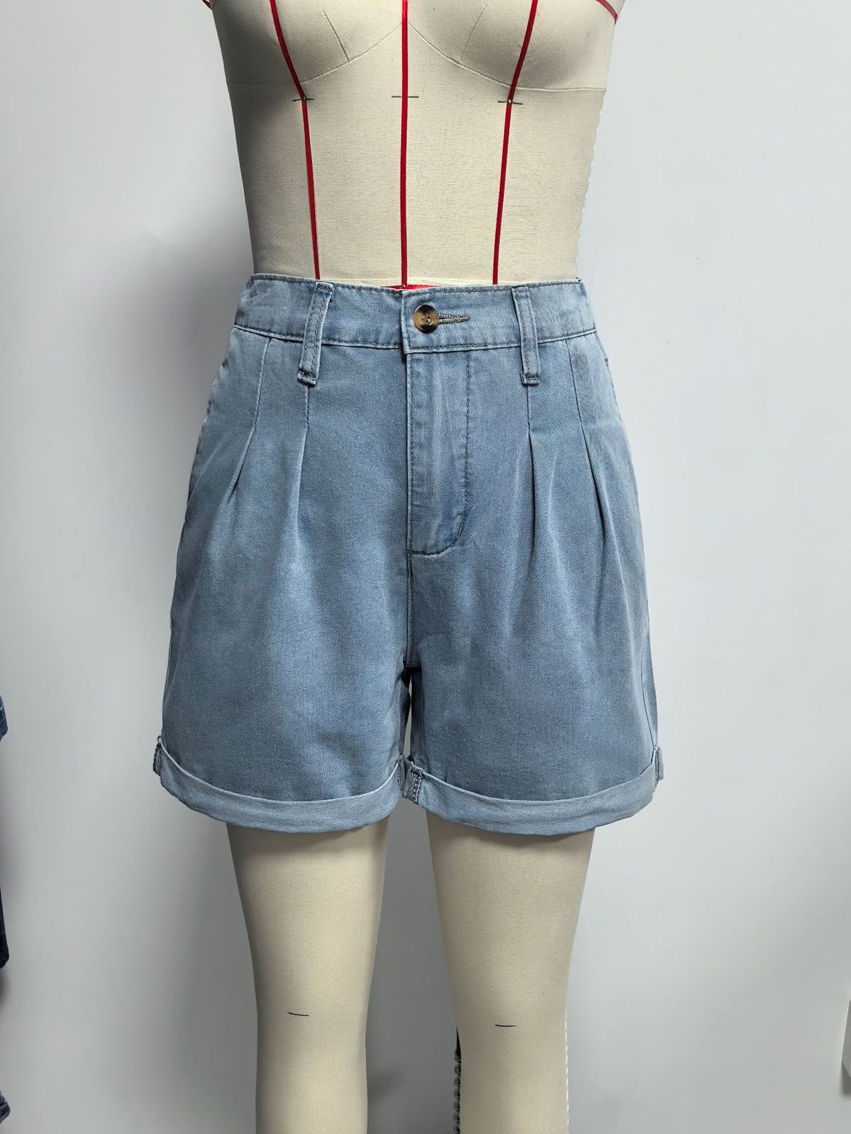 K New European And American Loose Collar Denim Shirt With Rolled Edge Shorts Two-piece Set For Women's Casual Wear_ecoleips.com