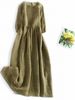 Elegant High-End Cotton Linen Dress Women's Fashionable Oversized Skirt A-Line Long Robe Drifting Style Summer Commute Pure C..._ecoleips.com