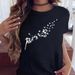 European And American Cross-border Foreign Trade Women's Clothing, Dandelion Print Round-neck Short-sleeve T-shirt Top_ecoleips.com