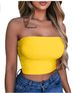 Xomen's Clothing Women's European And American Wrap Chest Solid Color Tube Top Off Shoulder Short Top Tight Tights_ecoleips.com
