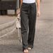 Women's Summer Elastic Waist Solid Color Pure Cotton Wide Leg Pants Casual High Waist Trousers For Plus Size_ecoleips.com