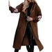 rge collar down jacket with hood and long style for winter, slim waist and knee length thickened women's coat_ecoleips.com