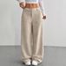 Corduroy Wide-Leg Pants Women – Oversized High-Waisted Lounge Pants With Pockets (S/M/L/XL/2XL, Beige/Grey/Brown/Black/Navy/Burgundy/Khaki)_ecoleips.com