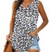 Aria Basics Aria Basics 2024 Summer European And American Loose-Fit Pullover V-Neck Elegant Commuting Printed Sleeveless Tank Top T-Shirt_ecoleips.com
