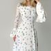 Women's Elegant Floral Pleated Fairy Long Dress With A Cinched Waist And Bell Sleeves_ecoleips.com