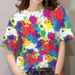 Women's T-Shirts Multicolor Graffiti 3D Print Tees Casual Street Femalewear Summer Oversized T-Shirt Fashion Lady Y2k Clothing_ecoleips.com
