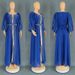 Women's Clothing Middle Eastern Ethnic Style Hot Diamond Long Skirt Chiffon Puff Sleeve Dress With Belt_ecoleips.com