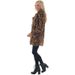 Women's Fashionable Leopard Print Rabbit Fur Coat - Oversized Mid-Length Jacket With Pockets, Soft Plush Outerwear For Autumn & Winter_ecoleips.com