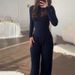 2025 Summer European And American Women's Clothing New Fashion Round Neck Slim Casual Versatile Loose Elastic Wide Leg Pants Suit Women_ecoleips.com