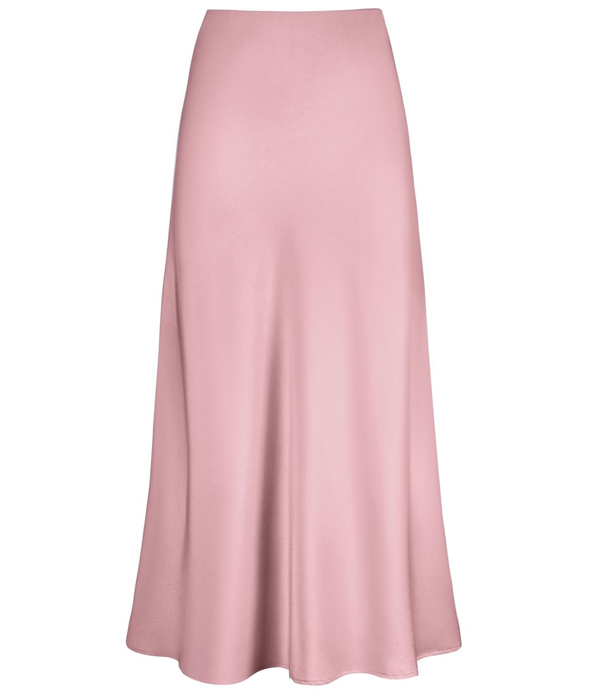 Elegant Satin High-Waisted Mermaid Skirt – Flowy A-Line Midi Skirt With Smooth Acetate Fabric, Champagne/Purple/Lavender/Orange, S/M/L/XL/XXL_ecoleips.com