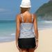 Women's Clothing Women's Two Piece Swimsuit Set Backless Design Striped Skirt Tankini Style Plus Size For Formal & Casual_ecoleips.com