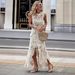 Women's Clothing New Hollow Lace Irregular Vest Top Skirt Suit_ecoleips.com