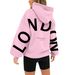 Women's Clothing Printed Long Sleeved Loose Pocket Hooded Sweatshirt_ecoleips.com