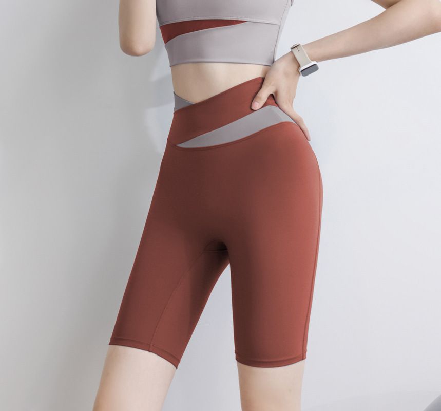 Women's Clothing Fitness Clothing Sports Vest With Chest Pad Yoga Clothing Suit High Waist Elastic Color-matching Tight Pants_ecoleips.com