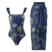 Stylish And Sexy New Printed One-piece Swimsuit Women's Retro Style Swimsuit Set_ecoleips.com