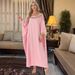 plus Size Middle Eastern Women's Elegant Long Dress Arabian Dubai Robes Saudi Arabia Travel Outfit Polyester_ecoleips.com