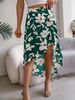 K Elegant Floral Ruffled Mid Length Irregular Skirt_ecoleips.com