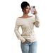 Elegant Solid-Color Knit Sweater For Women – Soft Long Sleeve Pullover, Loose Fit & Wrinkle-Resistant (K2548080)_ecoleips.com