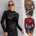 European And American Cross-Border 2025 Autumn New Sexy Mesh Base Shirt Thin Sheer Slimming Top For Women_ecoleips.com