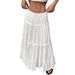 Women's Clothing White Skirt Spring And Summer New Women's Casual Daily Cake Skirt_ecoleips.com