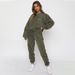 Women's Clothing Autumn And Winter Women's Plus Velvet Sports Loose Hooded Pullover Top Drawstring Trousers Casual Suit_ecoleips.com