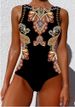 Women's Clothing abstract pattern printed swimsuit female INS style backless sexy _ecoleips.com